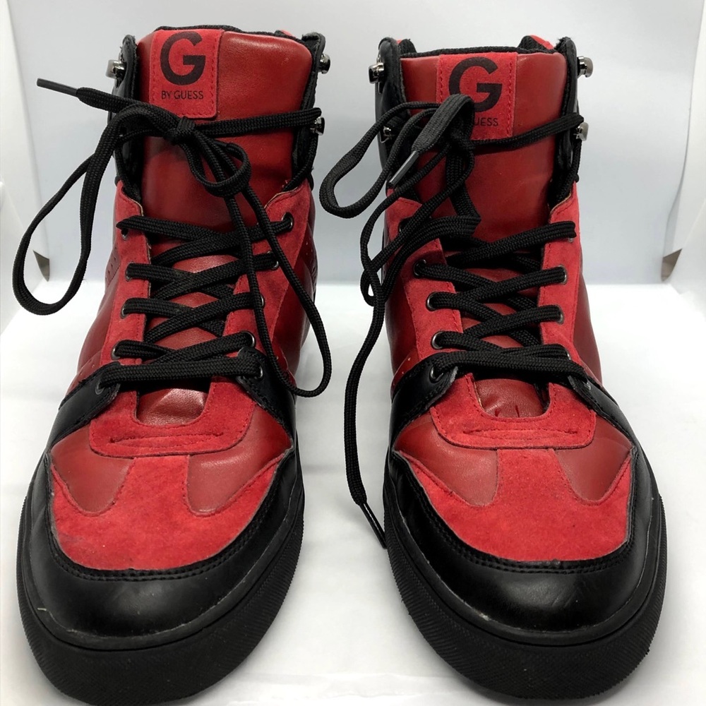 Guess Men’s High Top Red and Black GXTAZO Sneakers